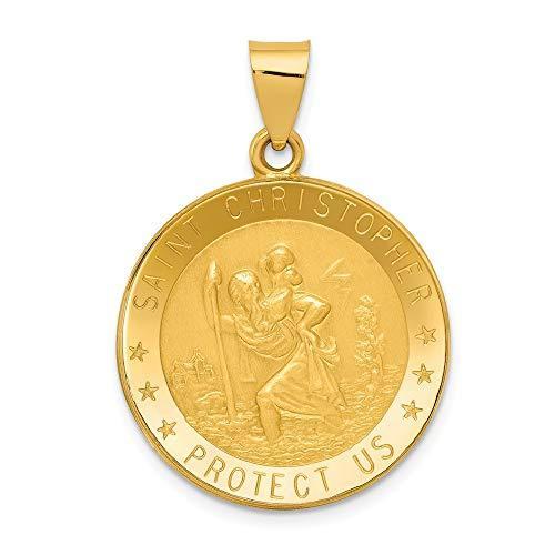 最高の Pendant Medal Christopher Saint Patron Catholic Gold Yellow 14k Charm 22mm【並行輸入品】 x 31mm - ネックレス、ペンダント
