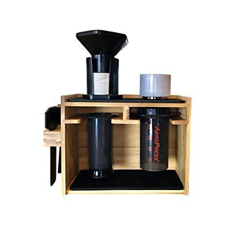 最安値 Barista 雑貨 インテリア 贈り物 プレゼント ファッションのお店 Lab エアロプ ディスプレイとコーヒーステーション プレミアム竹製キャディラックオーガナイザー アウトドア調理器具 Trottersstop Org