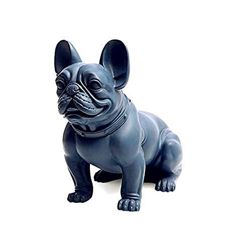 超格安価格 Sculpture,Navy KIKIBEDYZ Blue Vintage Art Statuettes Animals Design Bulldog オブジェ、置き物