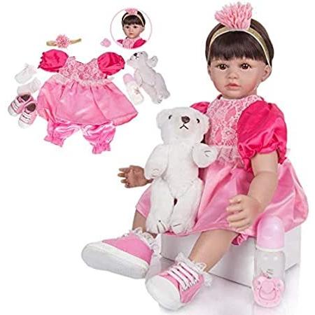 55 以上節約 リアルな生まれ変わった赤ちゃん人形の女の子60cm24インチかわいいソフトビニールシリコンショートヘア人形加重ボディデラックスファイバーヘアキッズ子供 人気特価激安 Mobile Scotturb Com