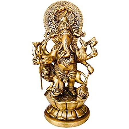 特価ブランド QT S 結婚式 幸運の知恵として知られている 像 ガネーシャ 象 ネパール&インド 風水 ガンパティ アンティーク 真鍮 12インチ ガネーシャ神像 オブジェ、置き物