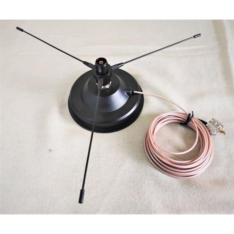 144/430MHz アンテナ 55cm 基台 テフロン線 防水キャップ付 マグネット基台とアンテナ ラジアル テフロン線 set 防水