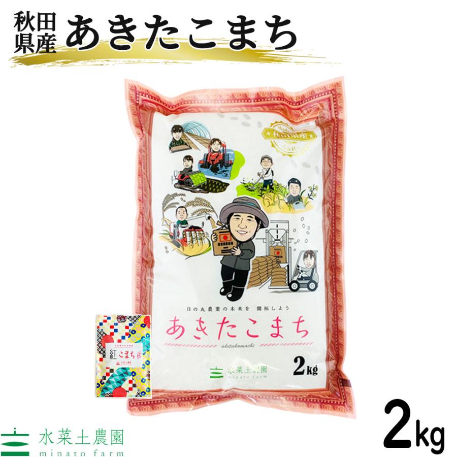 新米 令和4年産 あきたこまち 2kg 精米 白米 お米 米 秋田県産 農家直送 古代米お試し袋付き