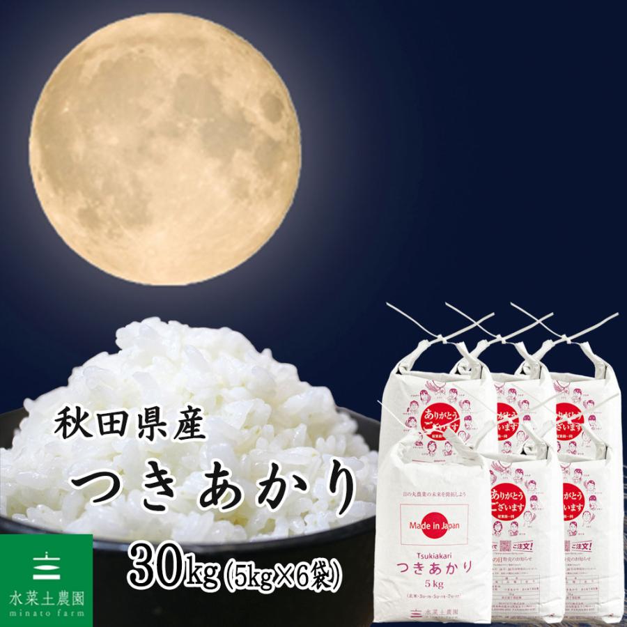 米 お米 つきあかり 精米 30kg（5kg×6袋） 白米 秋田県産 農家直送