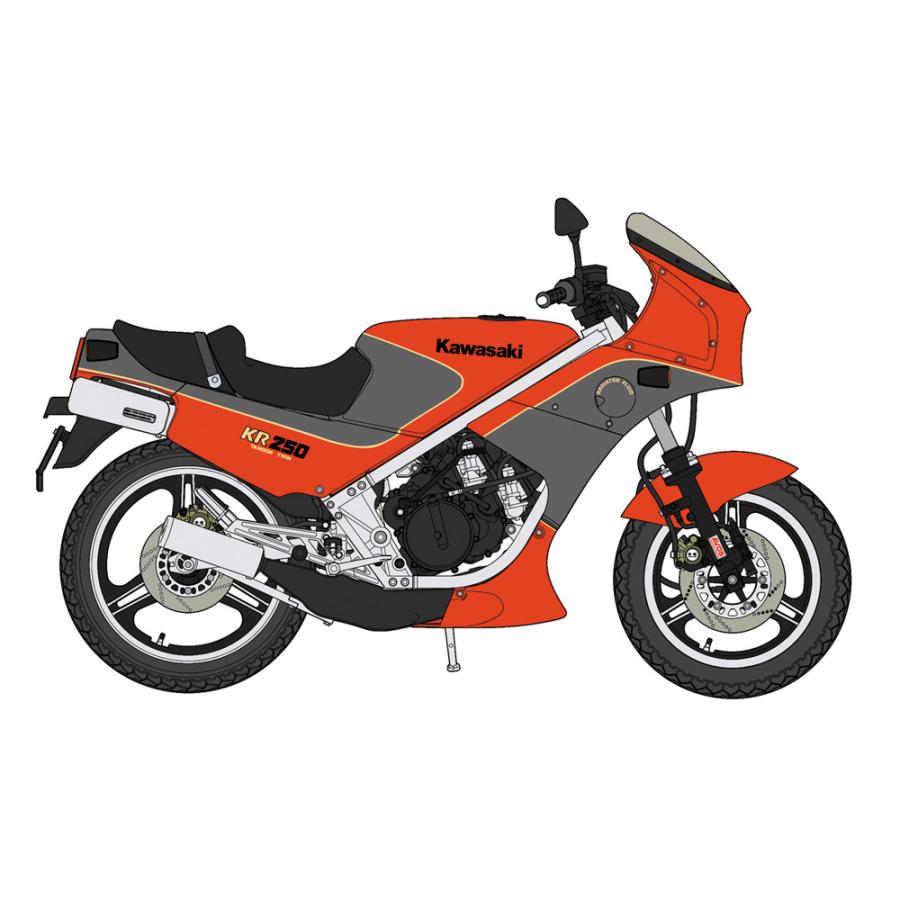 ハセガワ 1/12 カワサキ KR250 KR250A レッド / グレーカラー 限定品