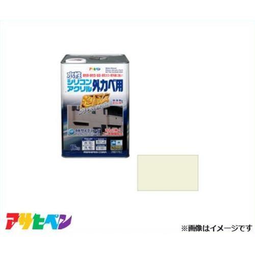 アサヒペン 水性シリコンアクリル外かべ用 16kg (ミルキー