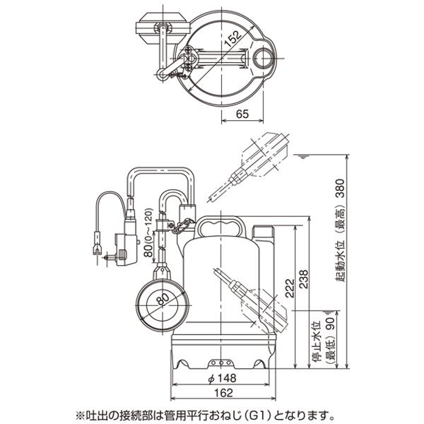 寺田ポンプ 水中ポンプ CSA-100 (自動運転型/100V100W) [テラダポンプ