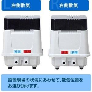 安永エアポンプ エアーポンプ EP-80G EP-80E 逆洗タイマー付 省エネ型 (定格風量80L/min 2口ポンプ 電磁式) [浄化槽 ばっ気 左側散気 EP-80GL 右側散気 EP-80GR]｜minatodenki｜02