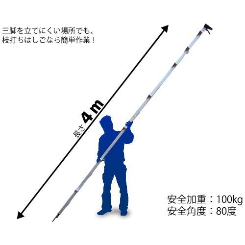 アルミ製 枝打ち梯子 FK-4 (2段継/最大重量100kg/長さ4m) [はしご