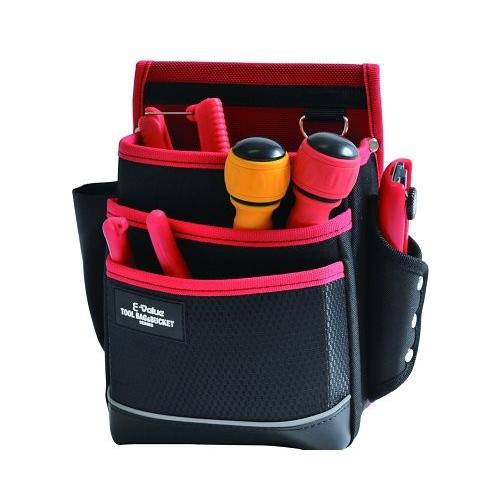 E-Value 腰袋 3段 ブラック&レッド EDK-2D RD 4977292148863 [収納用品