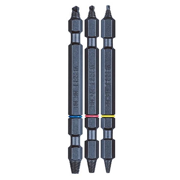 【メール便】ベッセル(VESSEL) ネジはずしビット 3本組 NEJ-123 4907587346490 [先端工具 鉄工アクセサリ 鉄工 ]｜minatodenki