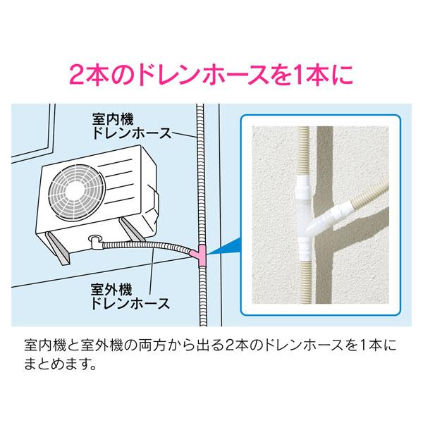 カクダイ GAONA エアコンドレンホース分岐セット(2m) GA-KW075
