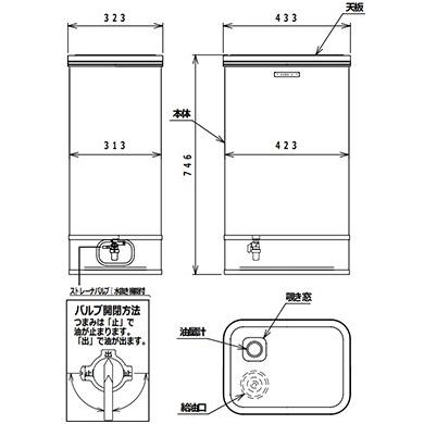 サンダイヤ 灯油タンク 70型 KS3-70N (屋内設置/直結型) : ミナト