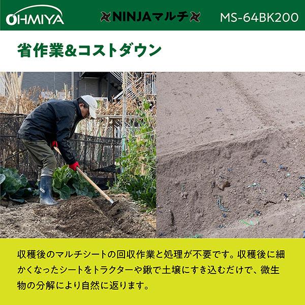 オーミヤ NINJAマルチ200m MS-64BK200 00400001 [OHMIYA マルチ 生分解