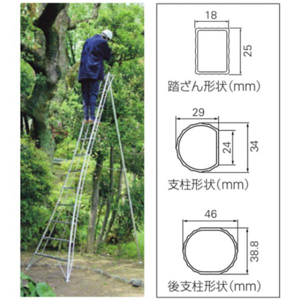 ハセガワ 長谷川工業 アルミ三脚 グリーンステップ GSC-120a (天板高さ
