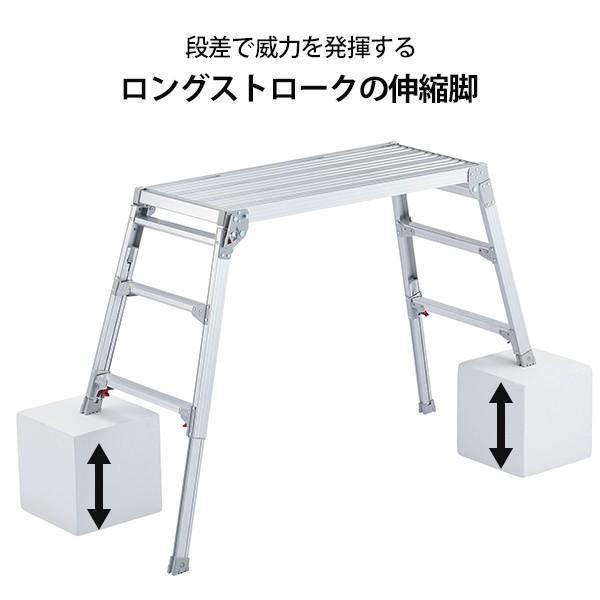 ハセガワ 長谷川工業 アルミ足場台 DRSW-1000c (天板高さ0.65〜0.96m