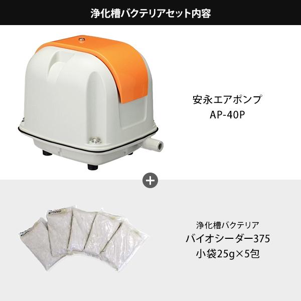 安永エアポンプ エアーポンプ AP-40P＋バイオシーダー5包セット