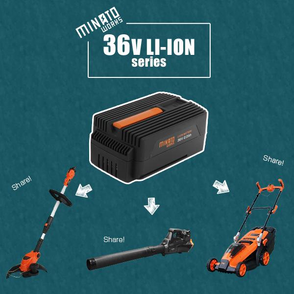 ミナト 36V充電式 芝刈り機 LME-3620Li ミナト 36V充電式コードレス 電動芝刈り機 LME-3620Li 《リチウム