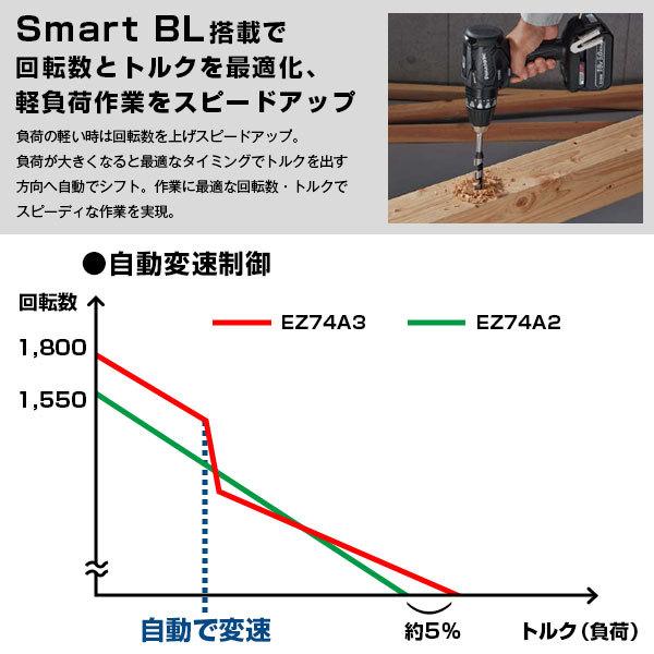 パナソニック 充電ドリルドライバー 18V 5.0Ah EZ74A3LJ2G-R(赤/電池2個＋ケース付/14.4V・18V両用) [Panasonic]の画像