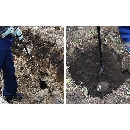 電動ハンマー用 六角軸 ロングスコップ 幅広型 全長900mm×先端幅95mm