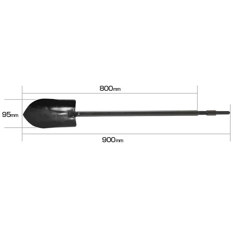 電動ハンマー用 六角軸 ロングスコップ 幅広型 全長900mm×先端幅 電動ハンマー用 六角軸 ロングスコップ 幅広型 全長900mm×先端幅