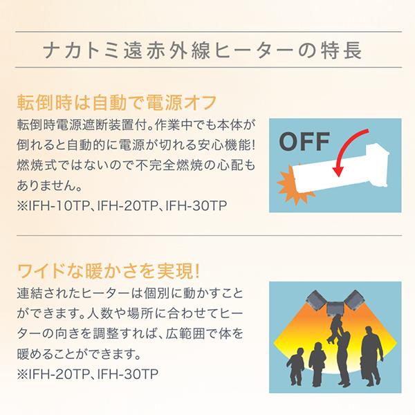 ナカトミ 業務用 遠赤外線ヒーター IFH-10TP (単相200V/消費電力1700W