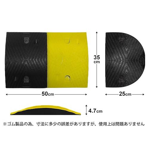 高品質 天然合成 ゴム製 減速帯 2mセット （ストレート3個＋コーナー2