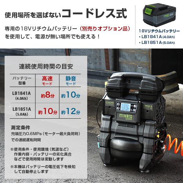 MINATOWORKS ミナト エアーコンプレッサー CP-1851PRO 本体のみ MINATOWORKS ミナト エアーコンプレッサー CP-1851PRO 本体のみ