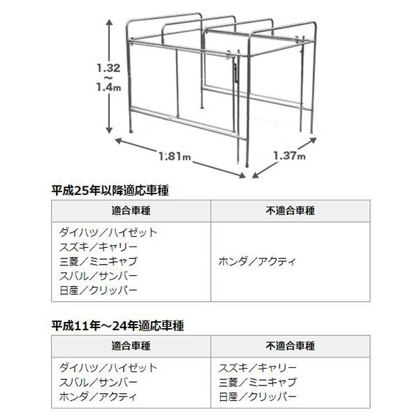 ナンエイ 軽トラック幌セット 迷彩柄 グレー KH-7 ME-GREY（全メーカー