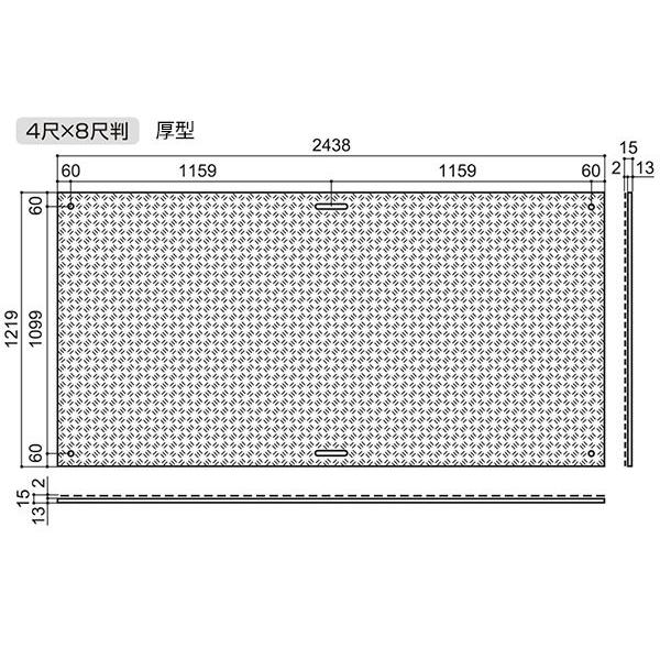 WPT 農業用 樹脂製 養生敷板 ディバン 厚型 4尺×8尺判 片面凸 10枚 (1219×2438×15mm) [プラスチック敷板 樹脂板 敷鉄板 プラしき]_2