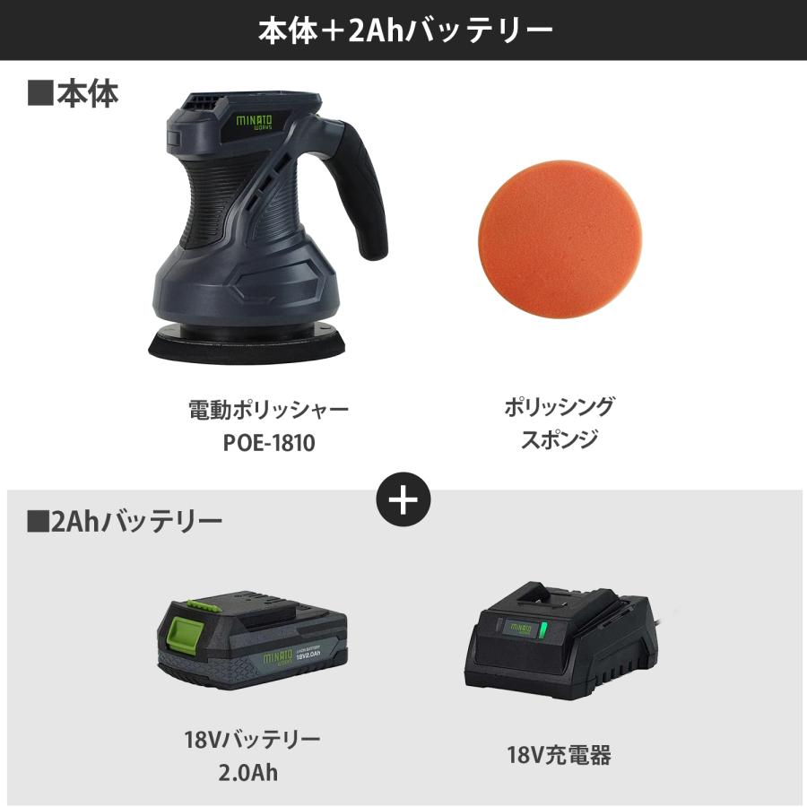 MINATOWORKS（ミナトワークス） ミナト 18V充電式 電動ポリッシャー
