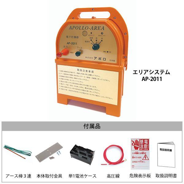 アポロ 電気柵 小動物用 100m×4段張りセット FRP支柱仕様 (エリア