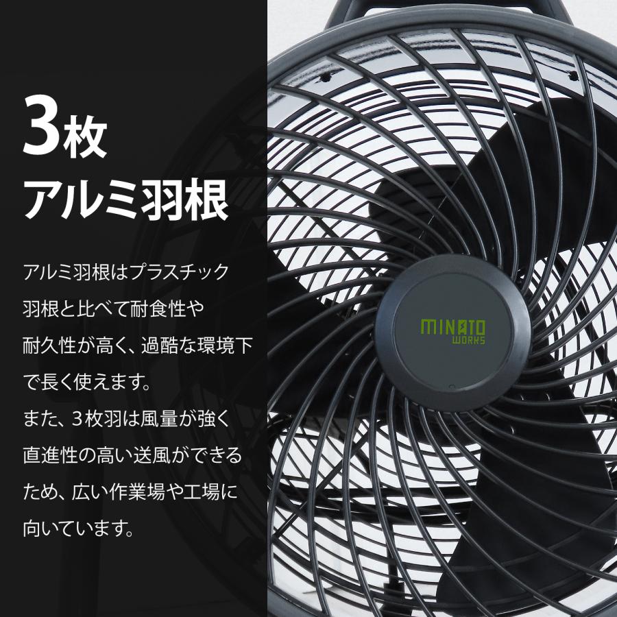 ミナト 大型サーキュレーター 36cm羽根 360度回転 床置き型工場扇 MCF-40A [大型扇風機 工場扇風機 強力 送風機 排風機 換気扇 循環扇 室内用 暑さ対策 熱中症]の画像