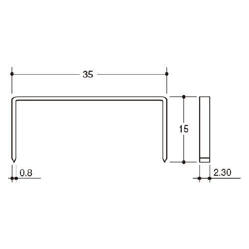 タチカワ 純正ステープル コノ字封函針 20000針入 TB-15 (適合:TAX-15A
