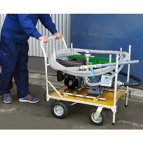 ミナト 先止め式 25φギヤーポンプ (移動台車付) ロビン4馬力エンジン＋流量調整バルブ付きセット | MINATOWORKS | 02