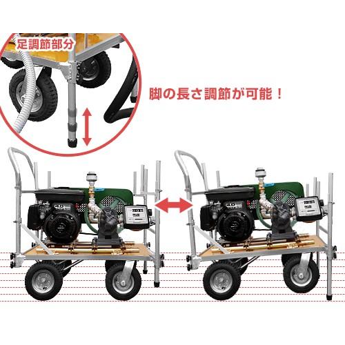 ミナト 先止め式 32φギヤーポンプ (移動台車付) ロビン4馬力エンジン＋流量調整バルブ付きセット | MINATOWORKS | 03