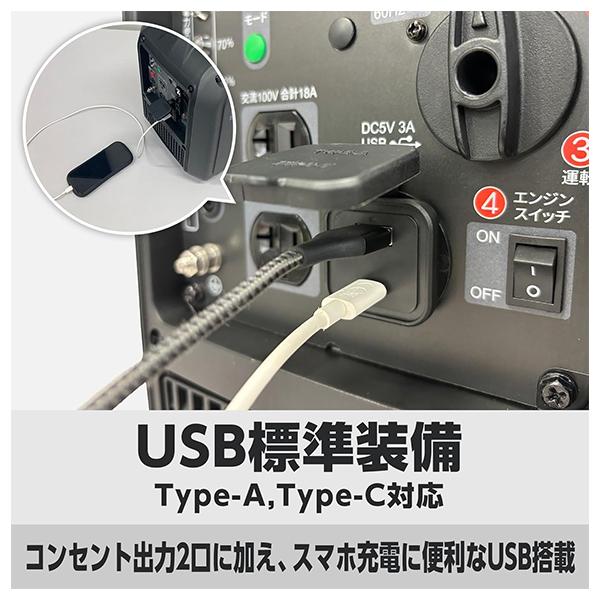 工進（KOSHIN） インバーター発電機 GV-18EC＋延長コード10mセット (単