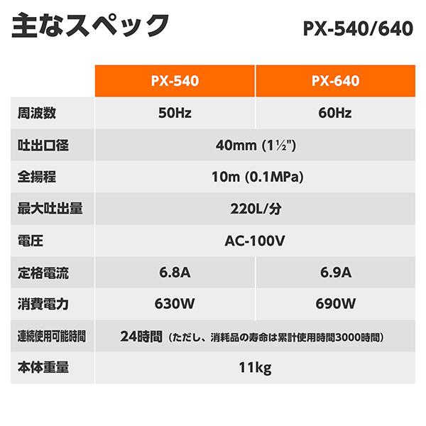 工進（KOSHIN） 汚水用水中ポンプ PX-540/PX-640 (100V 口径40mm 非