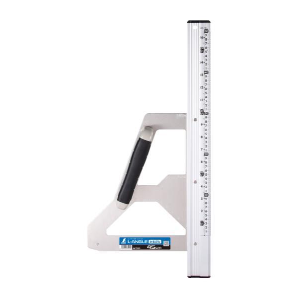 シンワ測定 丸ノコガイド定規 エルアングル かるぴた 45cm 併用目盛 73205 の商品画像