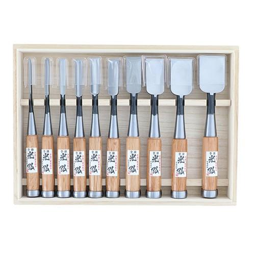 高儀（TAKAGI） 新光弘 追入のみ10本組(ヤスキ鋼)赤樫柄 木箱入