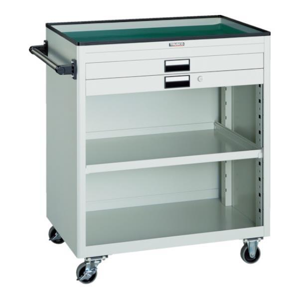 TRUSCO ツールワゴン 750X500 浅型2引出 幕板付 YG NTS720PYG [NTS-720P-YG][r21][s9-833]