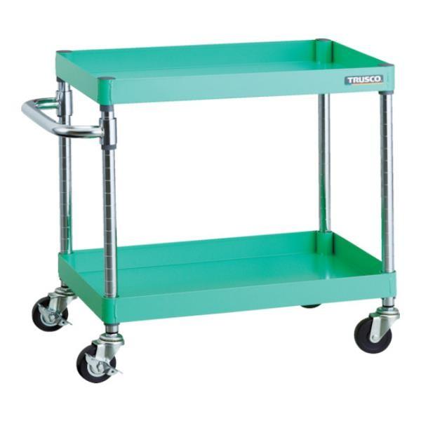 TRUSCO フェニックスワゴン 600X400 2段 Φ75ゴム車輪 YG色 PEW662G75YG [PEW-662-G75-YG][r20][s9-830]