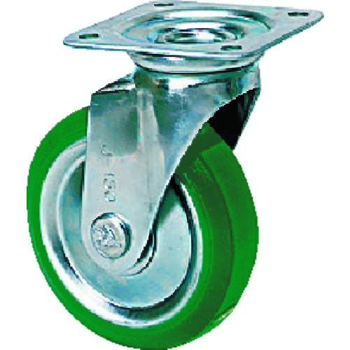 シシク スタンダードプレスキャスター ウレタン車輪 自在 100径 UWJ100