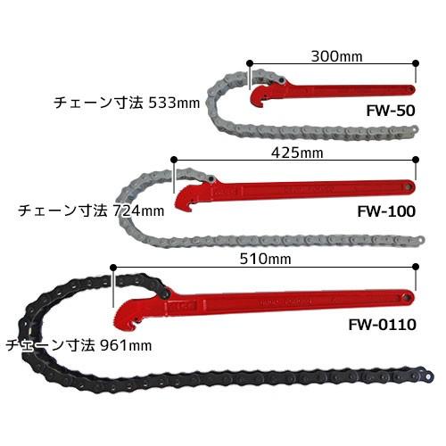 MCC フランジレンチ FW-50 [松阪鉄工所 フランジ レンチ チェーン 脱着 FW-50]｜minatodenki｜05