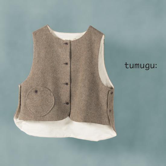 2022年春の tumugu / ツムグ エコウールシャギーベスト TB23318 レディース 服