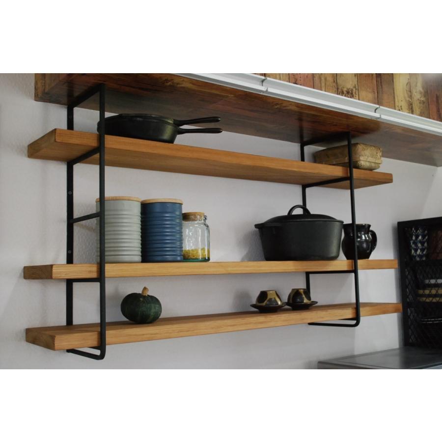 壁面収納 無垢 無垢材 おしゃれ アイアン 棚板3枚セット 北欧 西海岸 オイル仕上 男前 家具 インテリア家具 ナチュラル 日本製 ウォールシェルフ W1000 Iron Ws100 家具 雑貨専門 サダモクデザイン 通販 Yahoo ショッピング