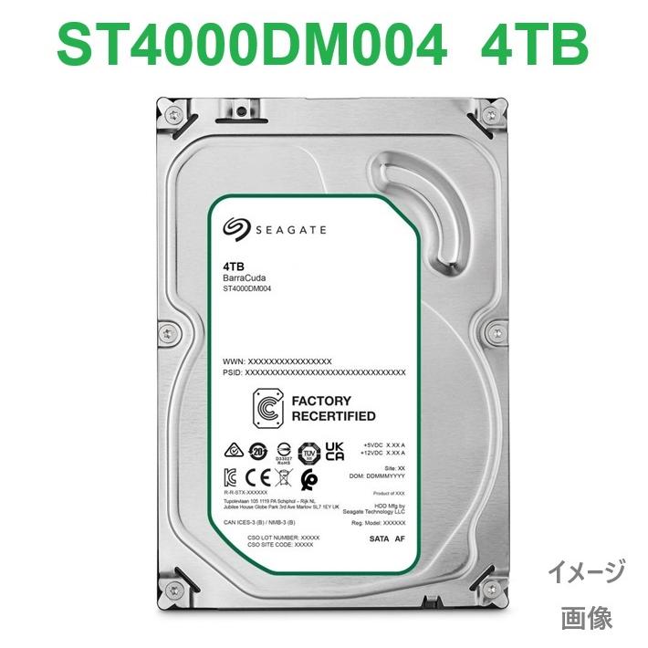 SEAGATE製  BarraCuda 3.5インチ 内蔵HDD ST4000DM004 4TB 256MB 5400rpm SATA600 デスクトップPC用 メーカーリファービッシュ 180日間保証【整備済み品】（Yahoo!・PC・PC周辺機器専門店 港未来ベストアE）