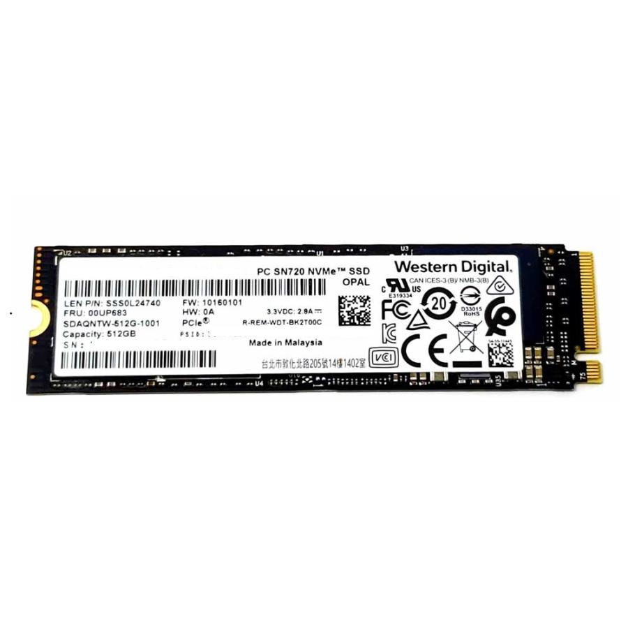 WESTERN DIGITAL製 内蔵SSD PC SN720 NVMe M.2 2280 512GB SDAQNTW-512G-1001 MLC  3D-NAND ソリッドステート【中古】｜minatomirai-store-1｜02