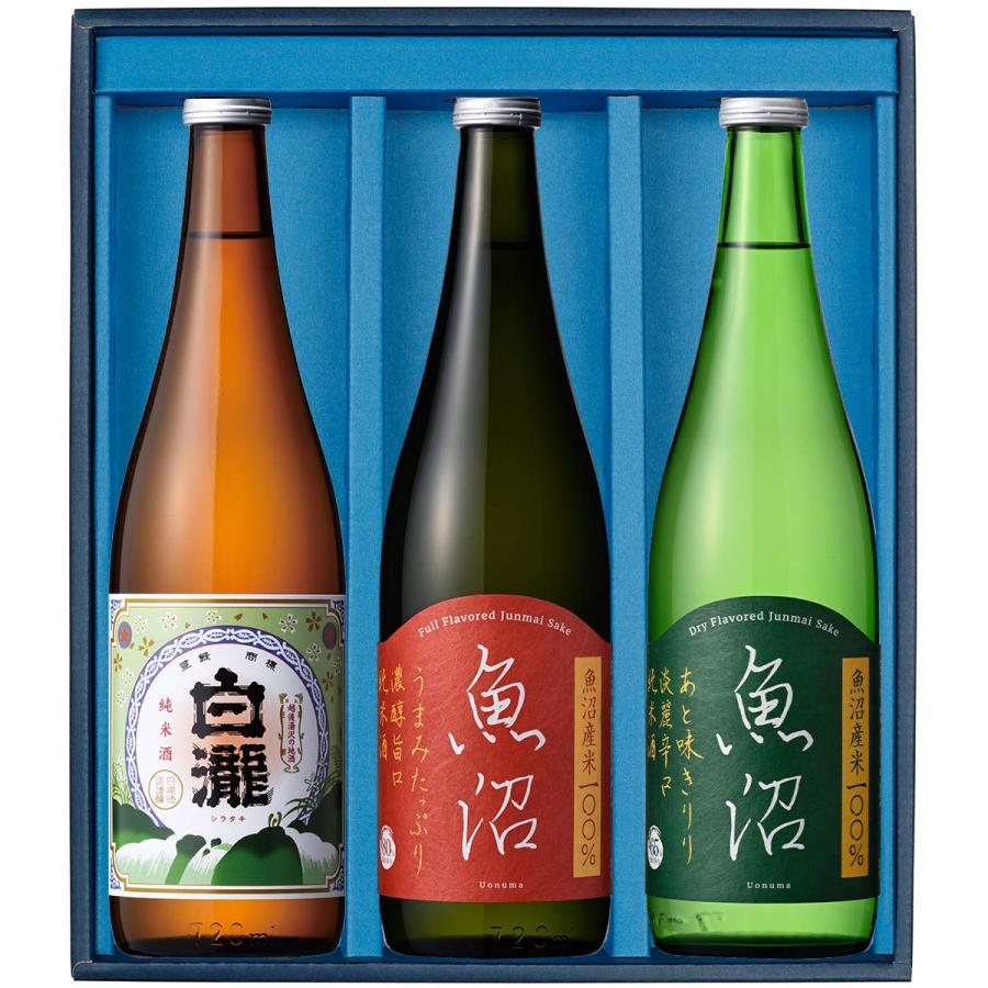 日本酒 お酒 ギフト プレゼント 白瀧酒造 純米酒ギフトセット 720ml×3本入り | 白瀧酒造 | 05
