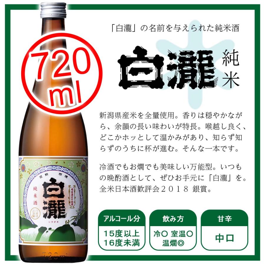 日本酒 お酒 ギフト プレゼント 白瀧酒造 純米酒ギフトセット 720ml×3本入り | 白瀧酒造 | 09